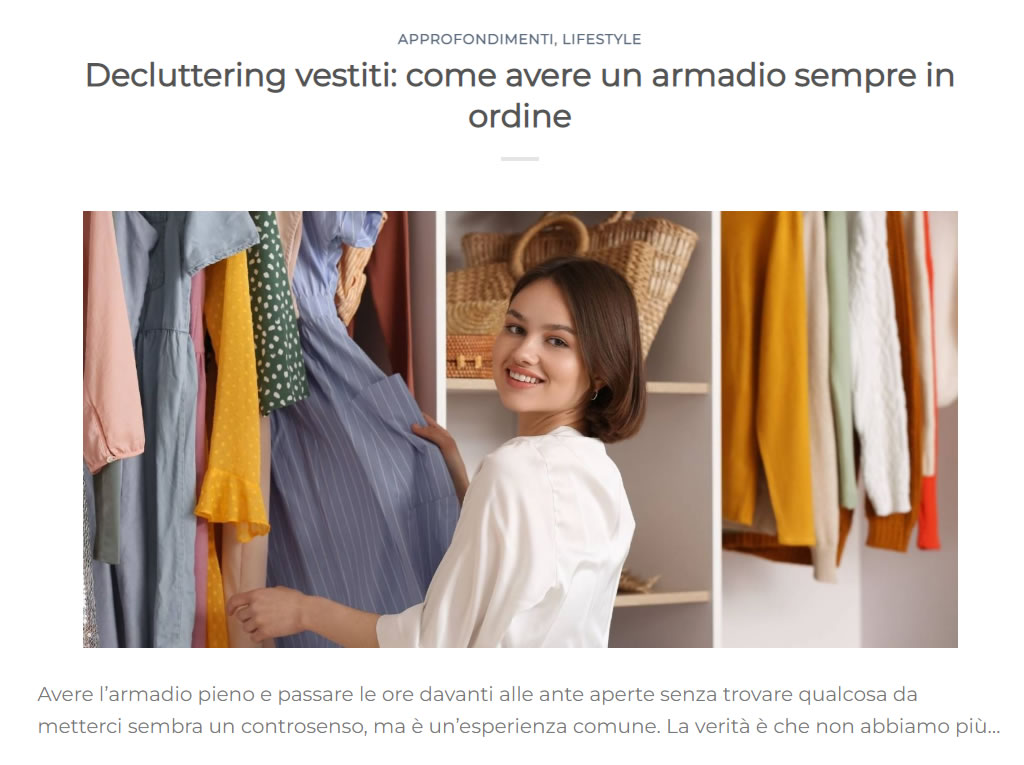 Decluttering vestiti: come avere un armadio sempre in ordine